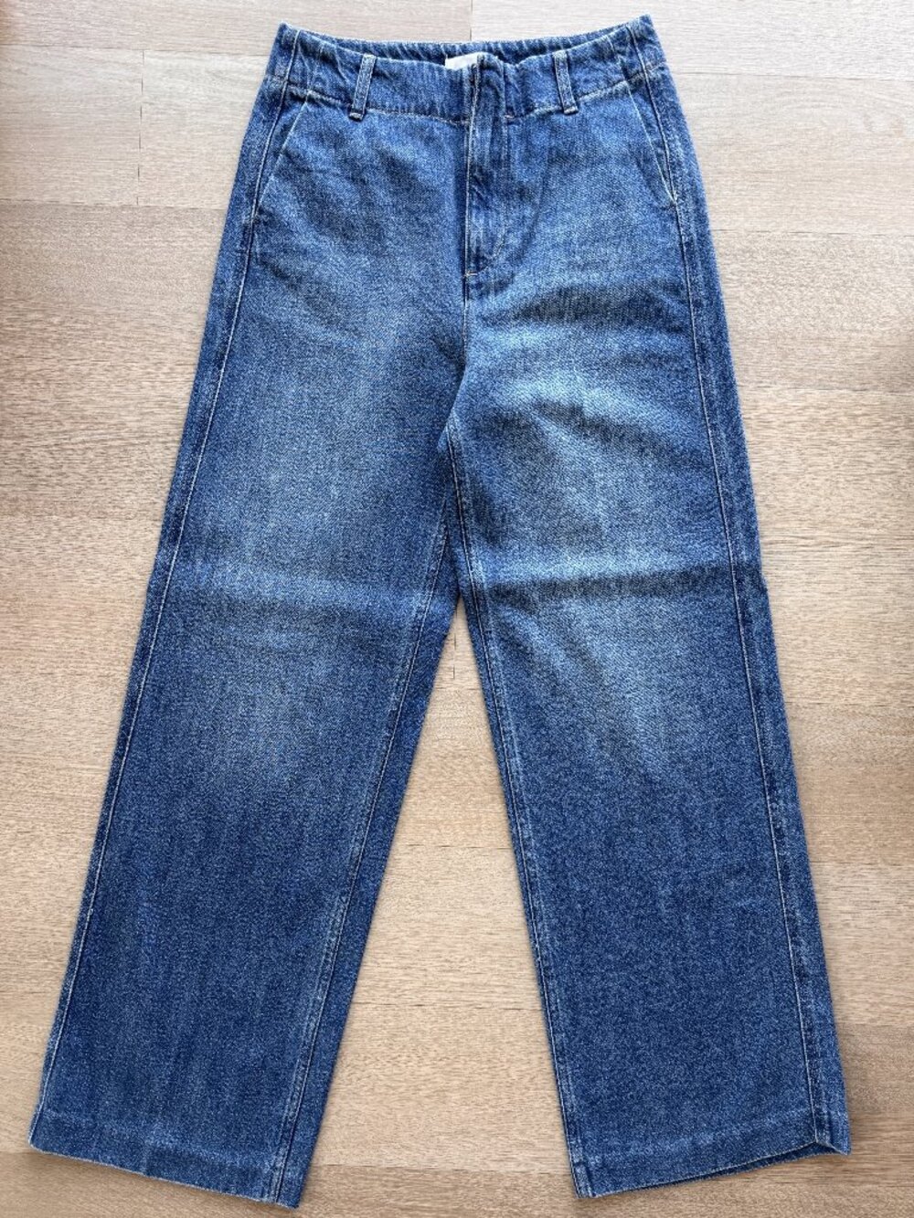 NWOT H&M High Rise Wide Leg Tailored Denim Jeans Size 4